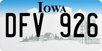 IA license plate DFV926