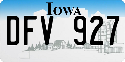 IA license plate DFV927