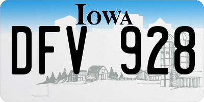 IA license plate DFV928