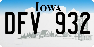IA license plate DFV932