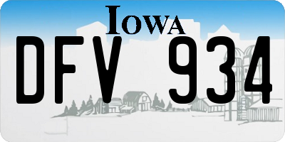 IA license plate DFV934