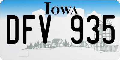 IA license plate DFV935