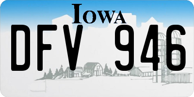 IA license plate DFV946