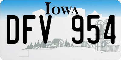 IA license plate DFV954