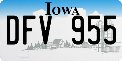 IA license plate DFV955