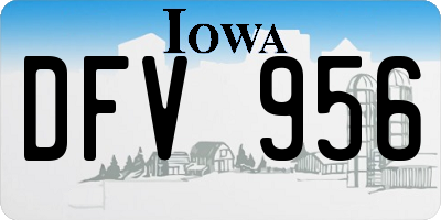 IA license plate DFV956