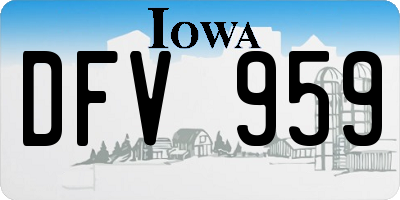 IA license plate DFV959