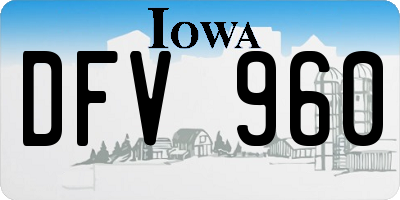 IA license plate DFV960