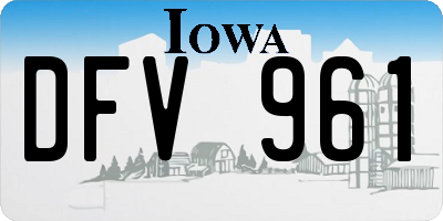 IA license plate DFV961