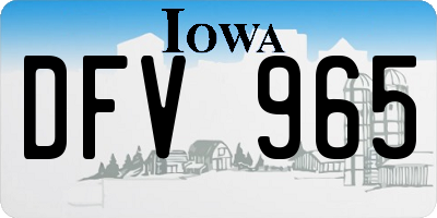 IA license plate DFV965