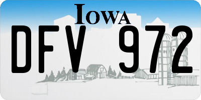 IA license plate DFV972