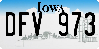 IA license plate DFV973