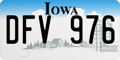 IA license plate DFV976