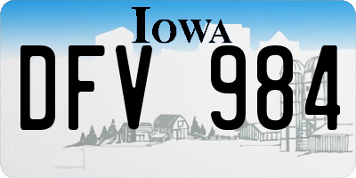 IA license plate DFV984