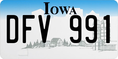 IA license plate DFV991