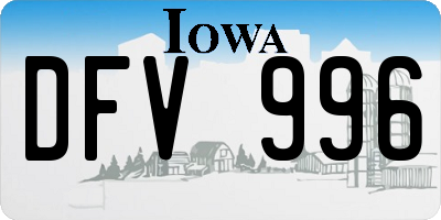 IA license plate DFV996