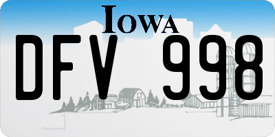 IA license plate DFV998
