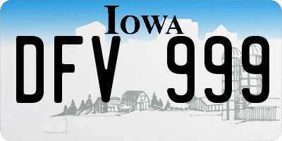 IA license plate DFV999