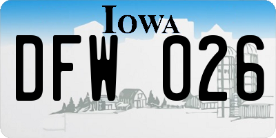 IA license plate DFW026