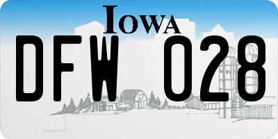 IA license plate DFW028