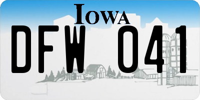 IA license plate DFW041