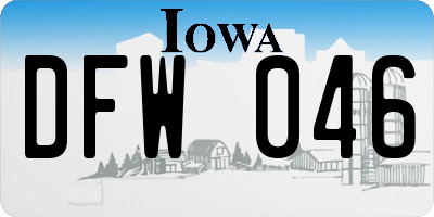IA license plate DFW046