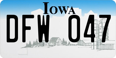 IA license plate DFW047