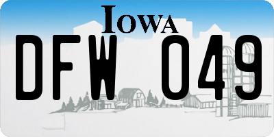 IA license plate DFW049