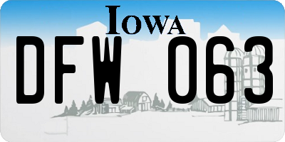 IA license plate DFW063