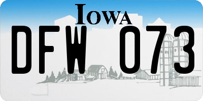 IA license plate DFW073
