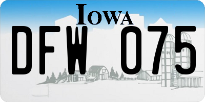 IA license plate DFW075