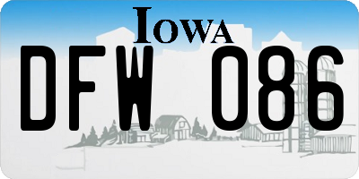IA license plate DFW086