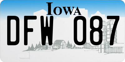 IA license plate DFW087