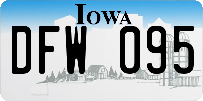 IA license plate DFW095