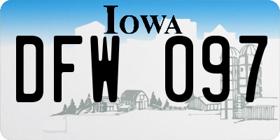 IA license plate DFW097