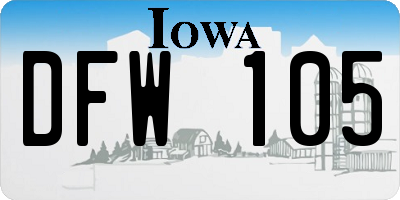 IA license plate DFW105