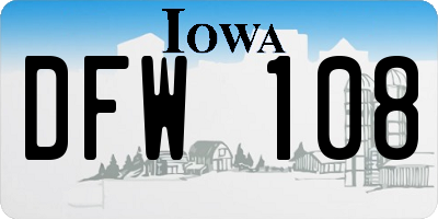 IA license plate DFW108