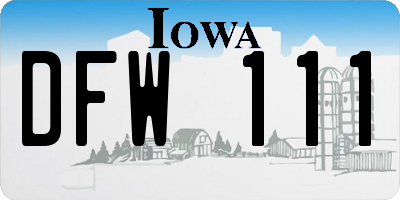 IA license plate DFW111