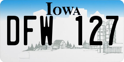 IA license plate DFW127