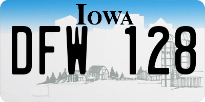 IA license plate DFW128