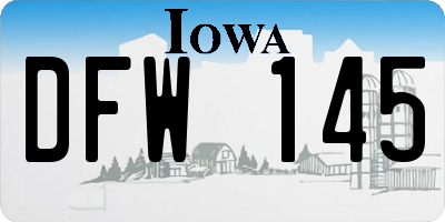 IA license plate DFW145
