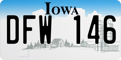 IA license plate DFW146