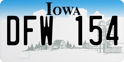 IA license plate DFW154