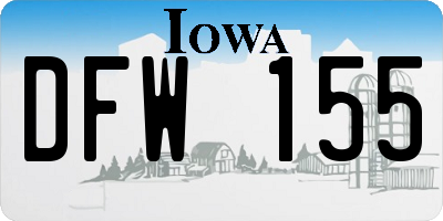 IA license plate DFW155