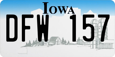 IA license plate DFW157