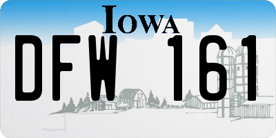 IA license plate DFW161