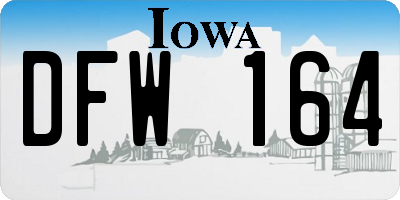 IA license plate DFW164