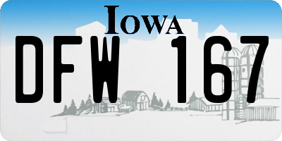 IA license plate DFW167