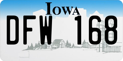 IA license plate DFW168