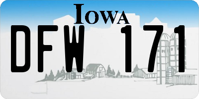 IA license plate DFW171